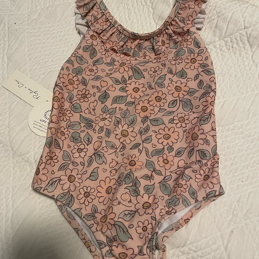 Rylee + Cru blush floral Arielle one piece